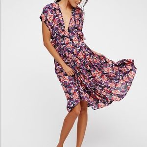 Free people fitting in floral middi dress